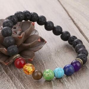 PULSERA 7 CHAKRAS PIEDRAS VOLCANICAS