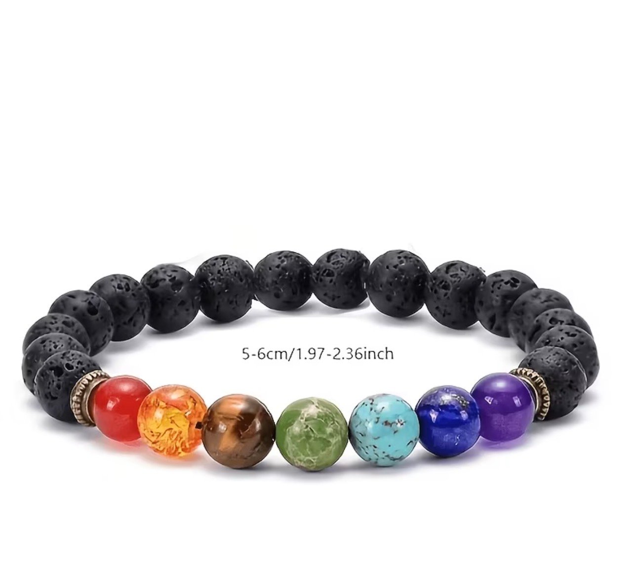PULSERA 7 CHAKRAS PIEDRAS VOLCANICAS - Imagen 2