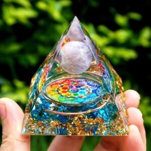 PIRAMIDE SIETE CHAKRAS CON BOLA DE AMATISTA