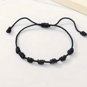 PULSERA NEGRA SIETE NUDOS