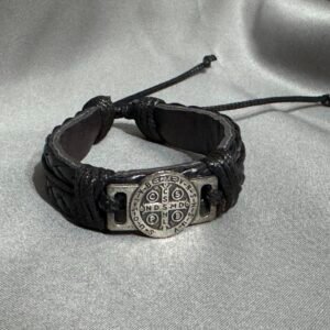 PULSERA DE CUERO SAN BENITO NEGRO