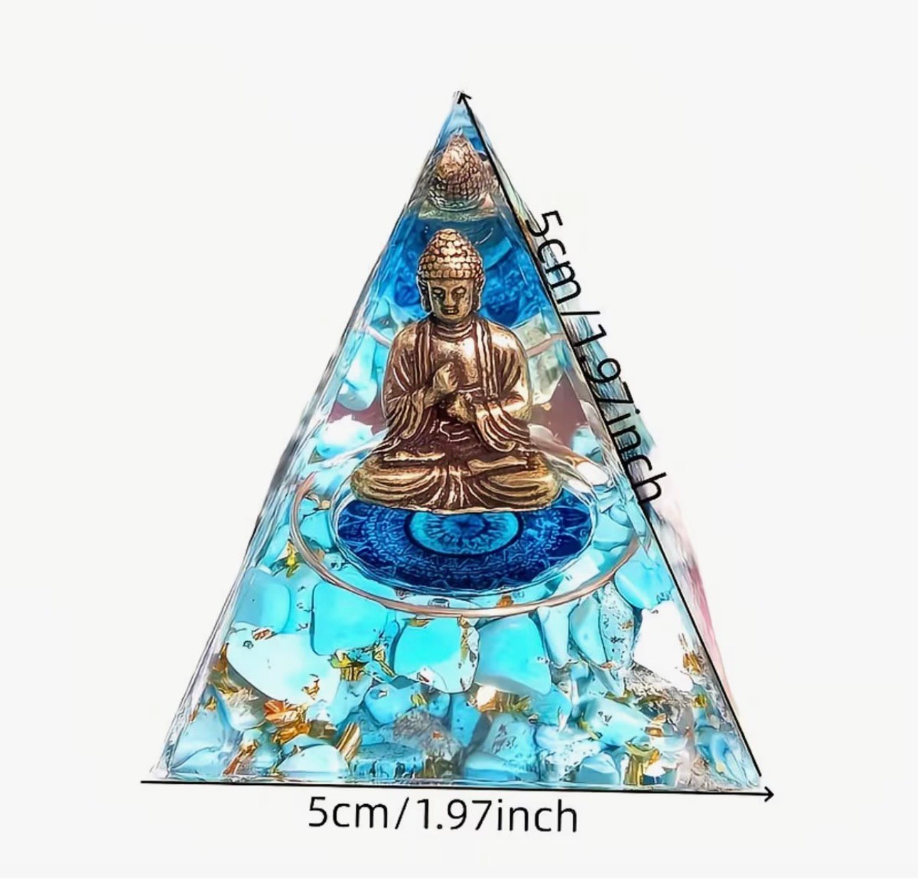 PIRAMIDE ORGONITA TURQUEZA BUDA - Imagen 2