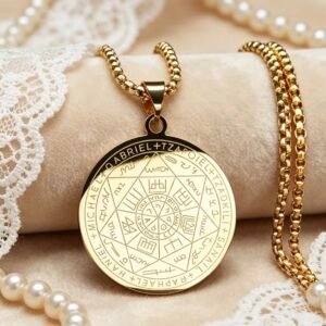 COLLAR SIETE ARCANGELES ACERO DORADO